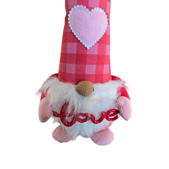 Kirkton House Valentines Day Gnome Decoration With Pink Heart Love Design 20" - Picture 3 of 5